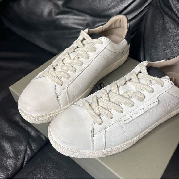 AllSaints White Sheer Low Top Lace-Up Cervo Shoes new without box - Picture 12 of 12